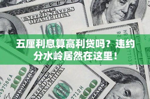 济南五厘利息算高利贷吗？违约分水岭居然在这里！