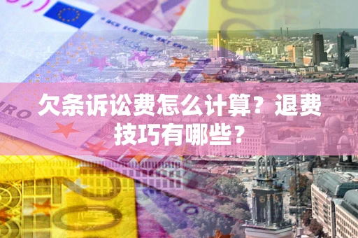 济南欠条诉讼费怎么计算？退费技巧有哪些？