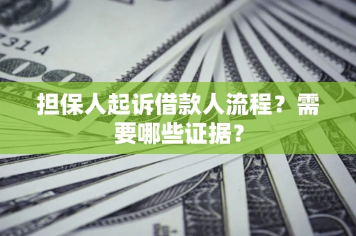 济南担保人起诉借款人流程?需要哪些证据? 济南担保人起诉借款人流程?需要哪些证据?